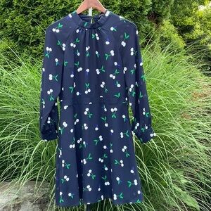 Banana Republic Blue and White Mock Neck Dress